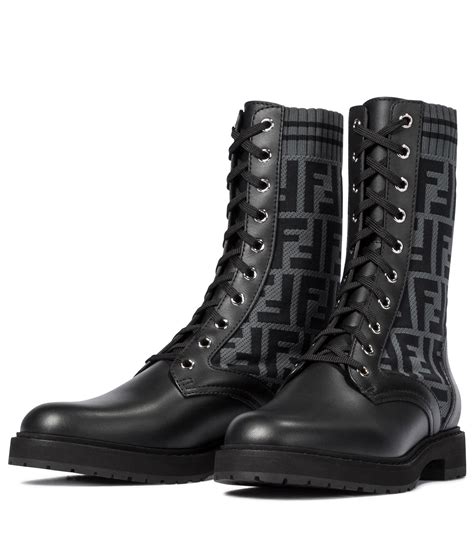 black boots fendi|fendi military boots.